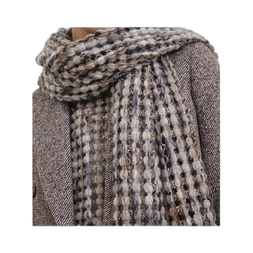 Metallic-Detail Bobble Scarf