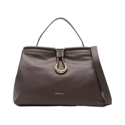 Ring-Detail Top-Handle Shoulder Bag