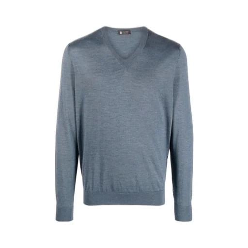 Fine-Knit V-Neck Jumper