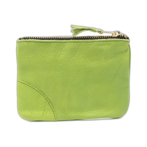 Washed Zip-Up Leather Pouch