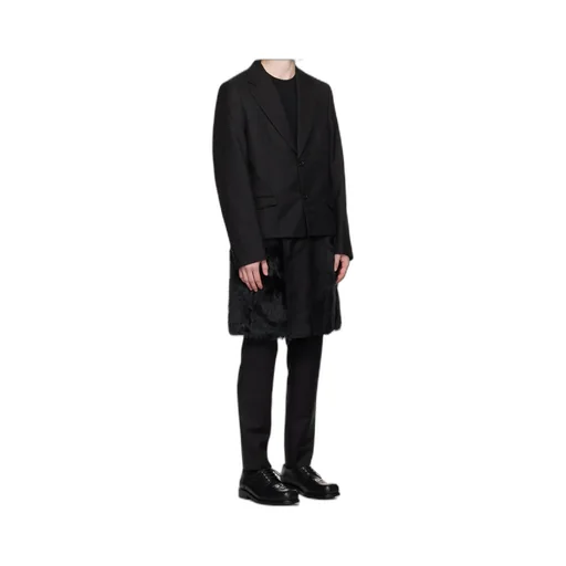 Faux-Fur Trim Single-Breasted Coat