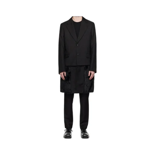 Faux-Fur Trim Single-Breasted Coat