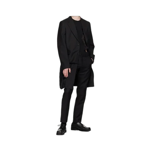 Faux-Fur Trim Single-Breasted Coat