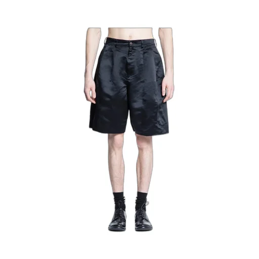 Pleated Satin-Effect Tailored Shorts