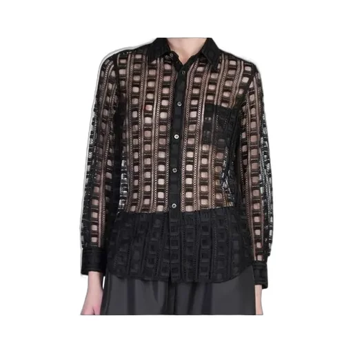 Cut-Out Curved Hem Shirt