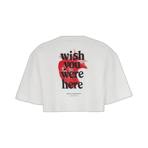 Philosophy Di Lorenzo Serafini Logo Printed Cropped T-Shirt