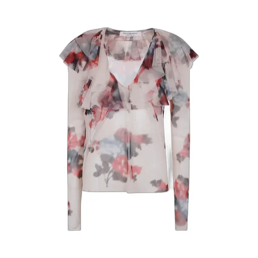 Tulle Flower Printed Blouse