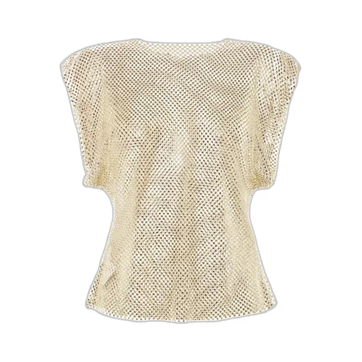 Rhinestone Sheer Sleeveless Blouse