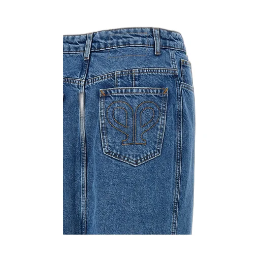 Mid-Rise Denim Maxi Skirt