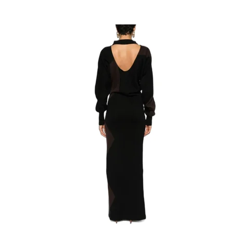 Scoop-Back Knitted Maxi Dress