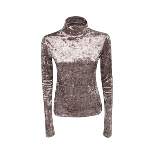 Geometric High-Collar Sweater