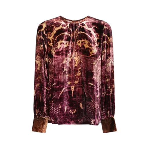 Printed Velvet Blouse