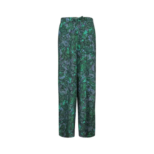 Pattern Wide-Legged Casual Pants