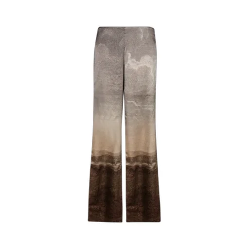 Landscape Print Wide-Leg Trousers