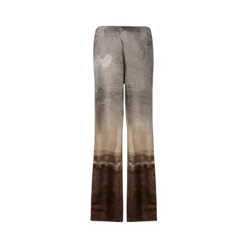 Landscape Print Wide-Leg Trousers