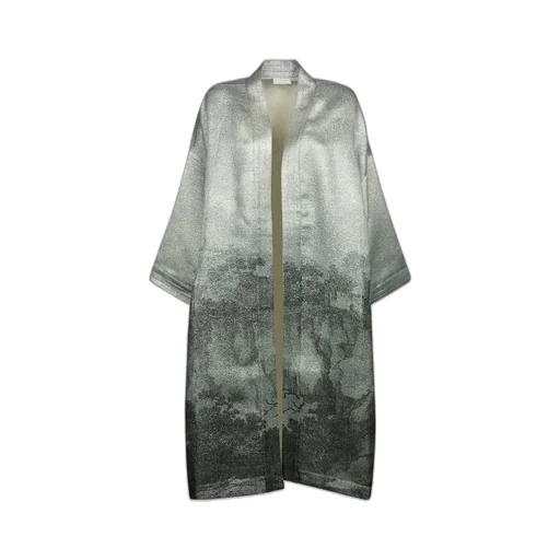 Metallic Jacquard Kimono Coat
