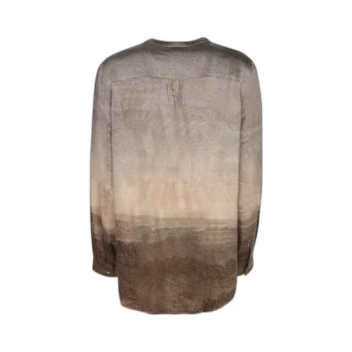Landscape Print Silk Top