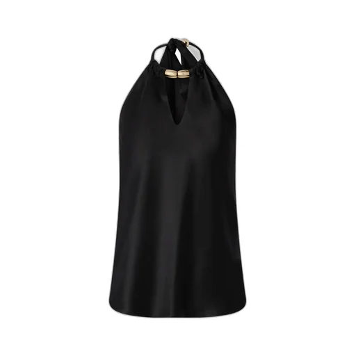 Bow-Halter Neck Blouse