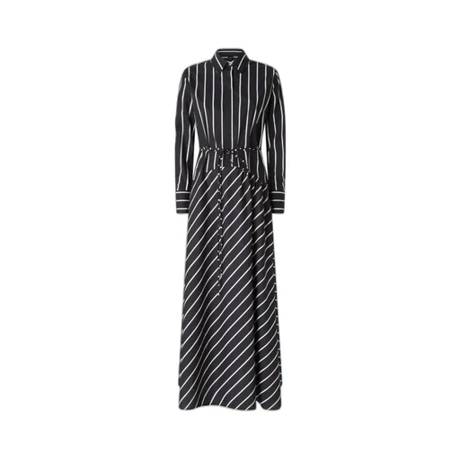 Diagonal-Stripe Shirt Dress