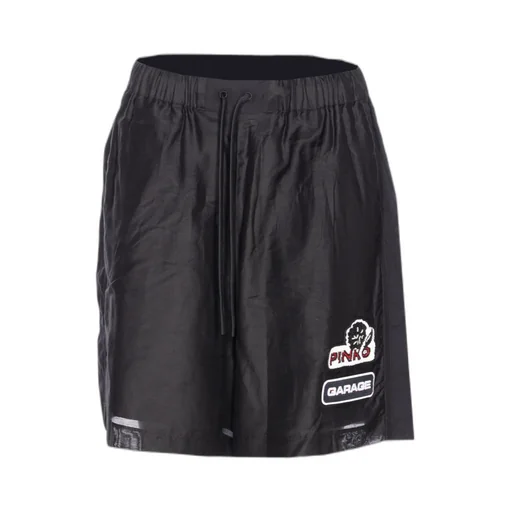 Logo Patch Wide Leg Bermuda Shorts