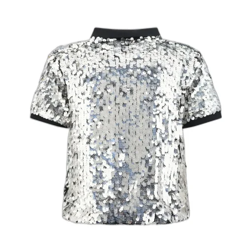 Pupazzo Sequin Embellished Short-Sleeved Polo Top