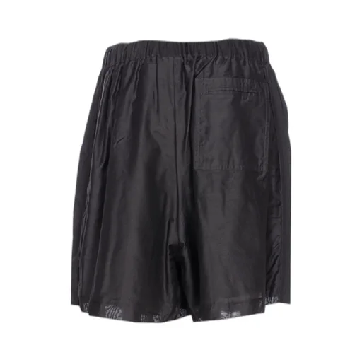 Logo Patch Wide Leg Bermuda Shorts