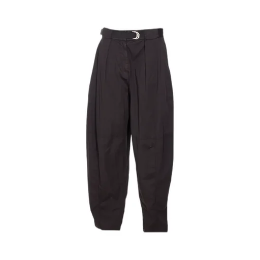 Belted Wide Leg Tapered Trousers