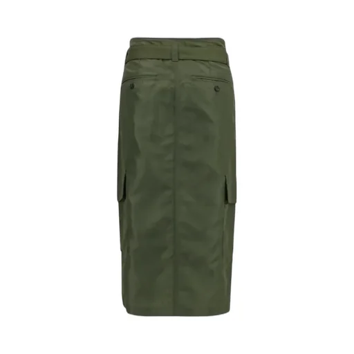 Belted Cargo Midi Skirt