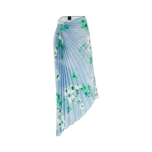 Floral Print Pleated Midi Skirt