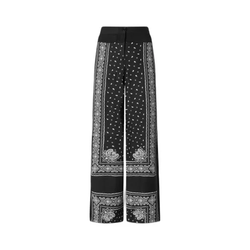 Spirito Bandana Printed Lightweight Wide-Leg Trousers