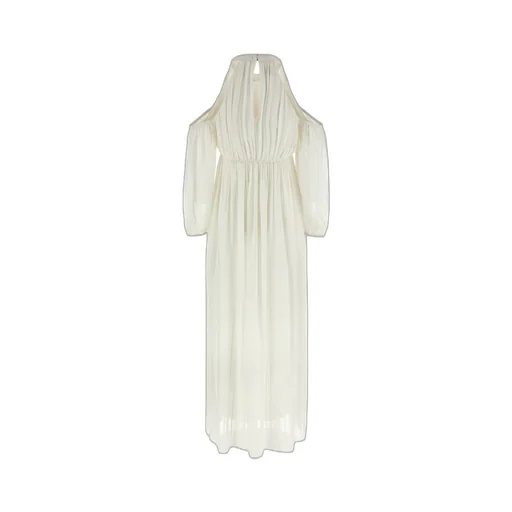 Long-Sleeved Pleated Midi Dress