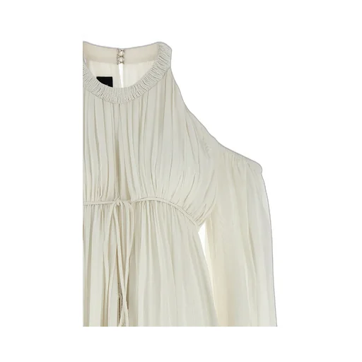 Long-Sleeved Pleated Midi Dress