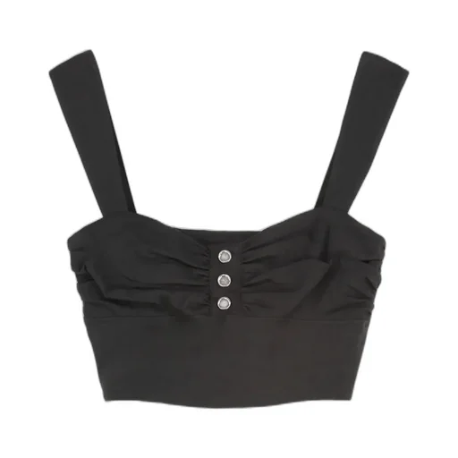 Button-Detailed Gathered Top