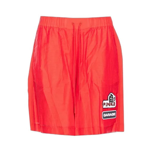 Logo Patch Wide Leg Bermuda Shorts