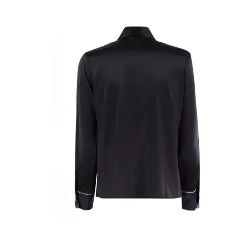 Button-Fastening Silk Shirt