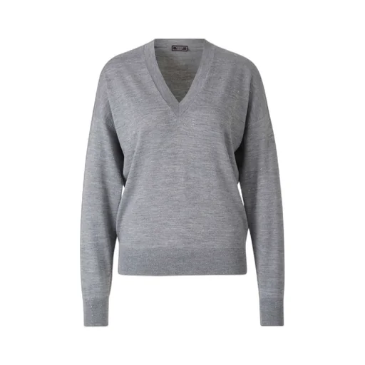 Lurex-Detail V-Neck Sweater