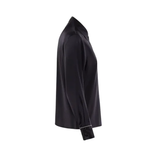 Button-Fastening Silk Shirt