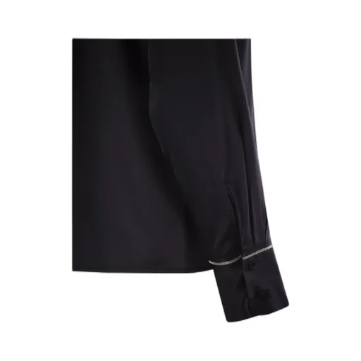 Button-Fastening Silk Shirt
