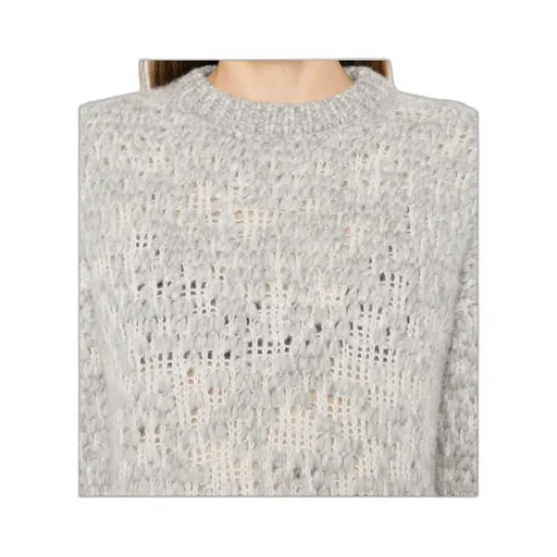 Patterned-Jacquard Lurex-Detail Sweater