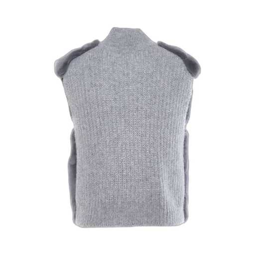 Faux-Fur Knitted Vest