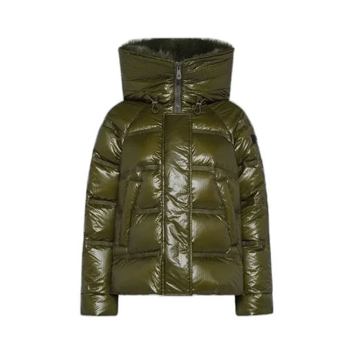 Long-Sleeved Hooded Quilted Jacket
