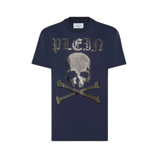 Philipp Plein Round Neck Ss Strass Skull & Bones T-Shirt