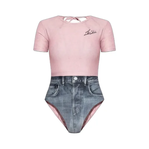 Short-Sleeved One-Piece Swimsuit