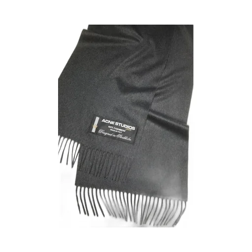 Logo-Patch Fringed Cashmere Scarf