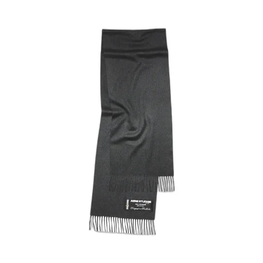 Logo-Patch Fringed Cashmere Scarf