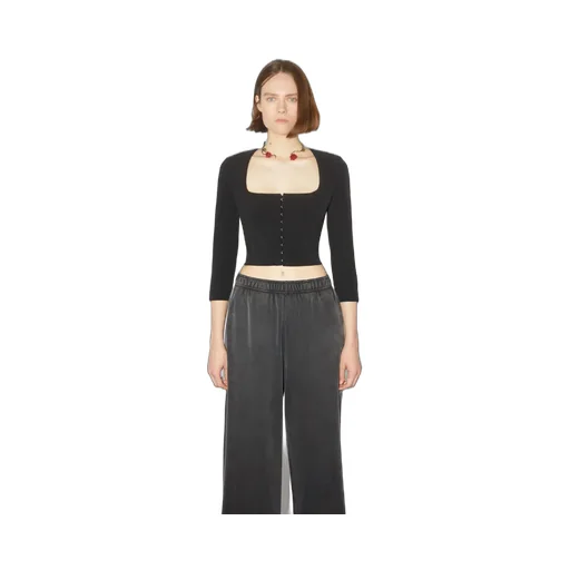 Square-Neck Cropped Blouse