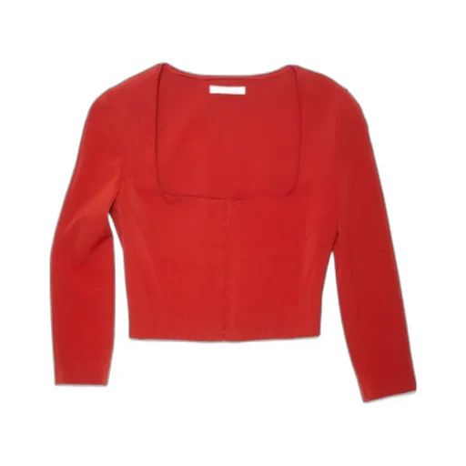 Square-Neck Cropped Blouse