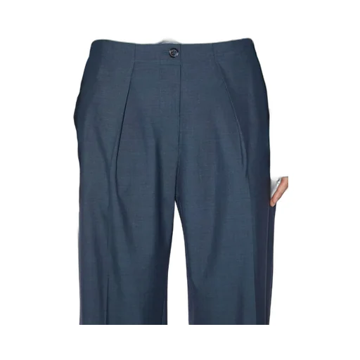 Wide-Leg Pleat-Detail Trousers