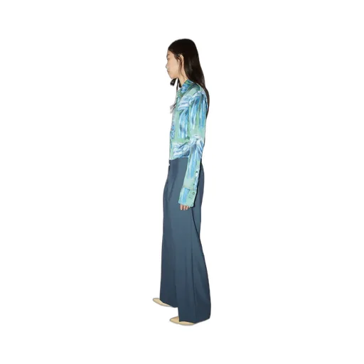 Wide-Leg Pleat-Detail Trousers