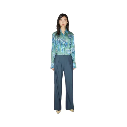 Wide-Leg Pleat-Detail Trousers